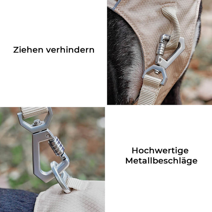 Hundegeschirr Anti-Zieh mit Reflektoren für bessere Sichtbarkeit bei Nacht, inklusive Leine.