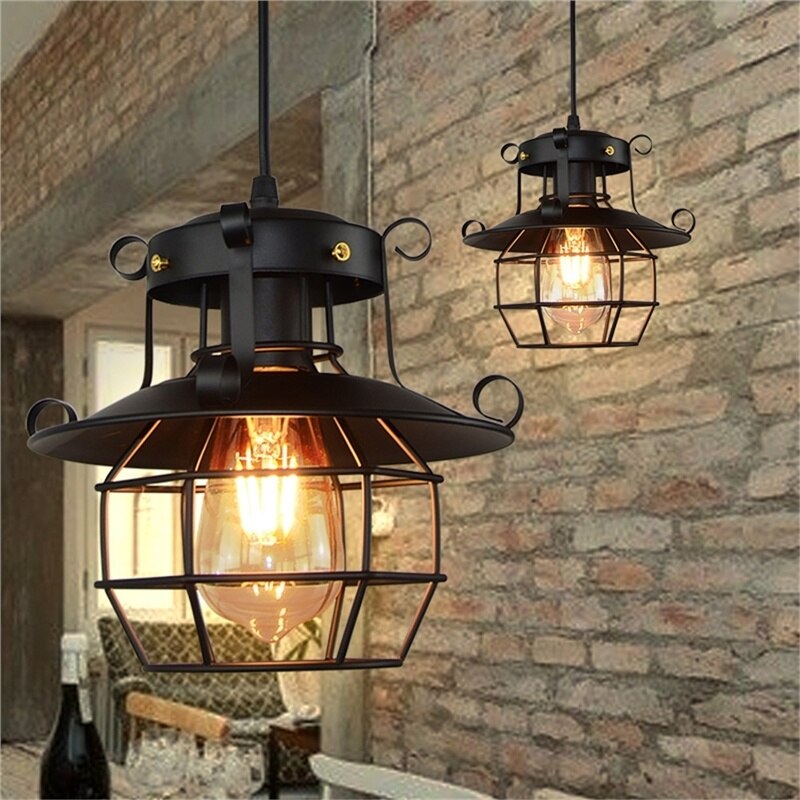 Antike industrielle Deckenlampe im Loft-Stil für einzigartiges Wohnzimmerambiente, E27 Beleuchtung.