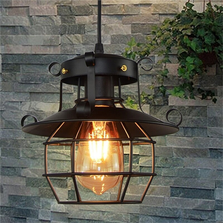 Robuste industrielle Deckenlampe, antik schwarz, E27, für Küchen, Wohn- und Schlafzimmerbeleuchtung.