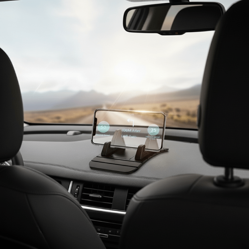 Sichere Antirutsch Handyhalterung für das Auto; stabiler Silikon Ständer fürs Smartphone auf dem Armaturenbrett.