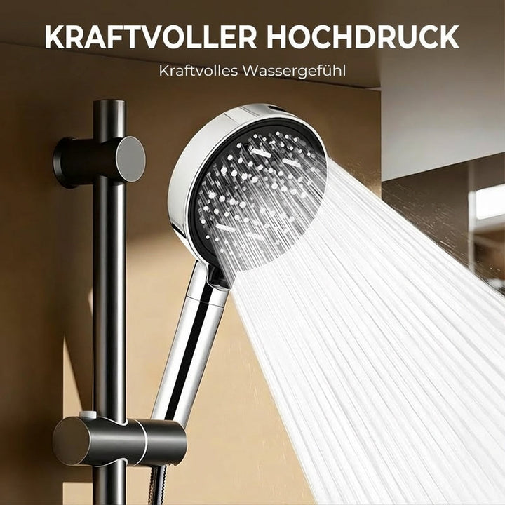 AquaKraft 6 Hochdruck Duschkopf mit 6 Strahlarten für Wellness-Bad. Genießen Sie eine komfortable Dusche.