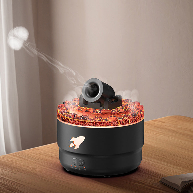 Aroma Diffuser Luftbefeuchter mit Lava-Effekt und LED Nachtlicht für entspannendes Raumklima im Zuhause.