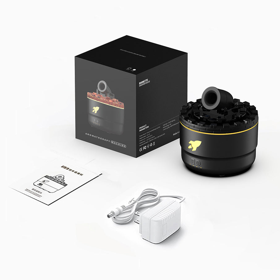 Eleganter Aroma Diffuser Luftbefeuchter mit faszinierendem Lava-Effekt und dezenter LED Beleuchtung.