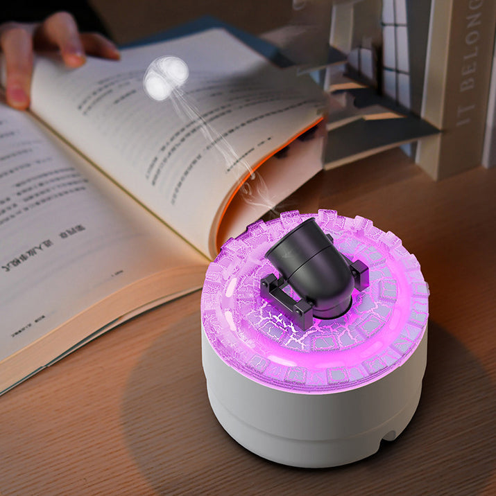 Dekorativer Aroma Diffuser mit Lava-Effekt Nachtlicht, schafft gemütliche Wohlfühlatmosphäre im Wohnzimmer.