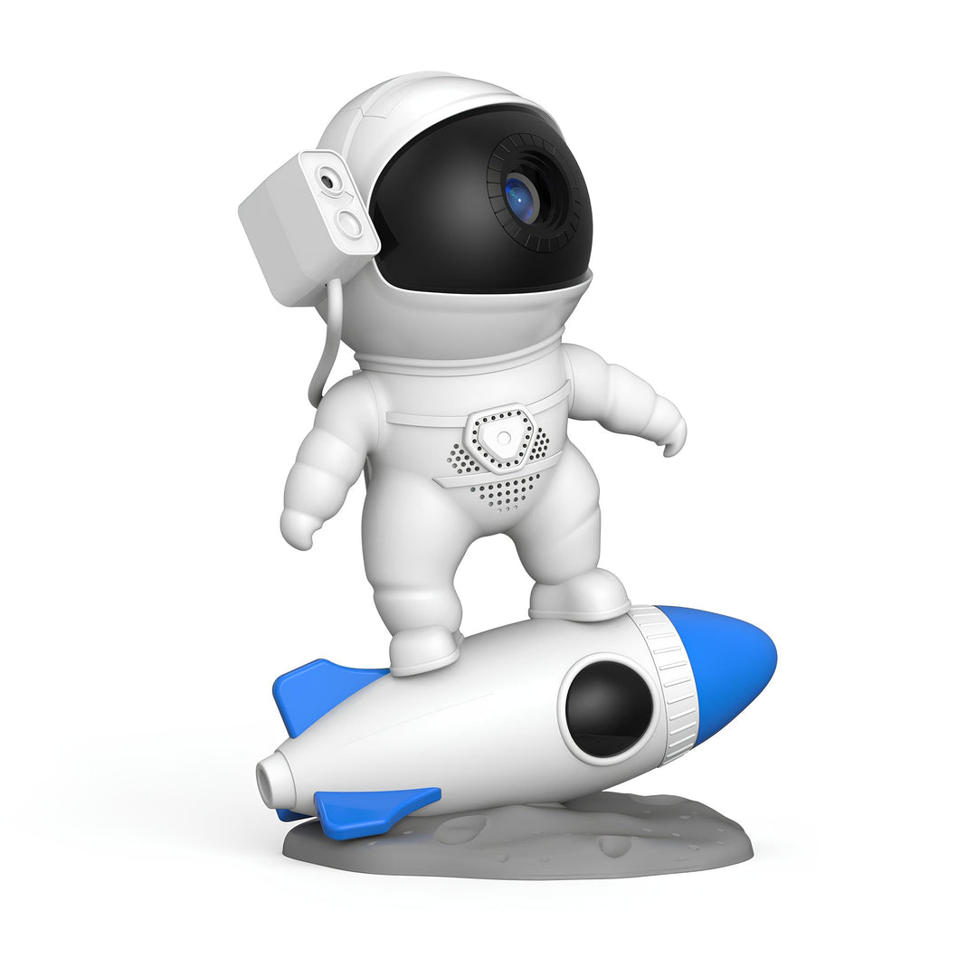 Sanftes Nachtlicht durch den Astronaut Projektor, beruhigende Sterne für süße Träume der Kinder.