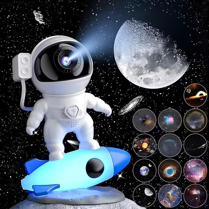 Wunderschöne Sternenhimmel-Projektion der Astronaut Lampe, ideal als beruhigendes Nachtlicht.