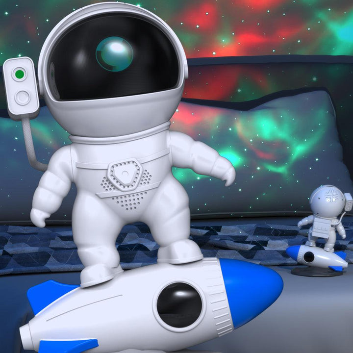 Flexibler Astronaut Projektor mit drehbarem Kopf, passt die Sternen- und Galaxie-Projektion an.