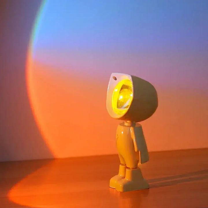 Kinderzimmerlampe: Astronautenroboter-Nachtlicht mit sanftem Regenbogenlicht für eine entspannte Atmosphäre.