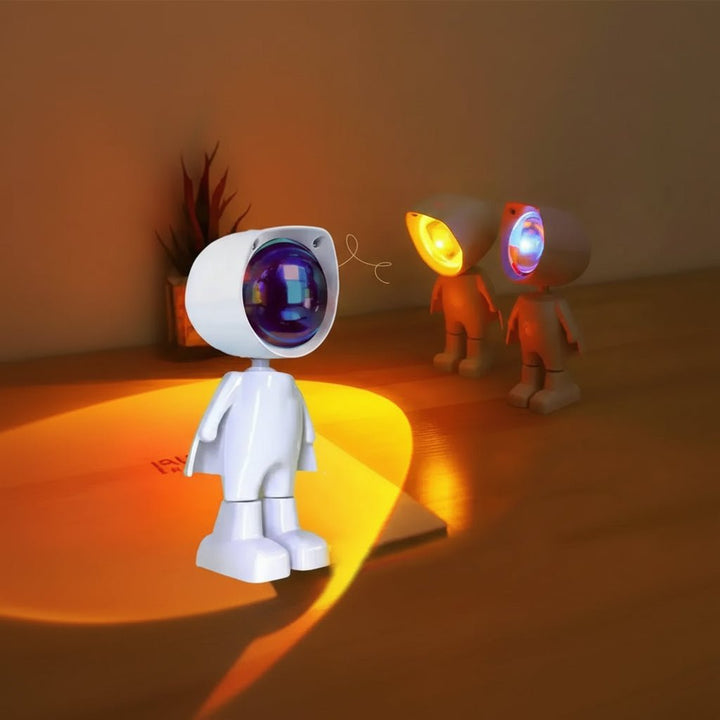 Stylisches Dekolicht: Futuristische Astronautenlampe mit LED-Regenbogenlicht als Highlight für Ihr Zuhause.