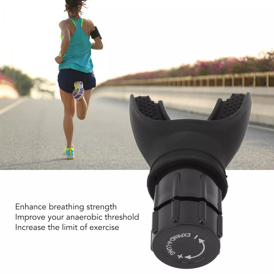Praktisches Fitnesszubehör: Atemtrainer zur Stärkung der Atemmuskulatur und Förderung der Lungenfunktion.