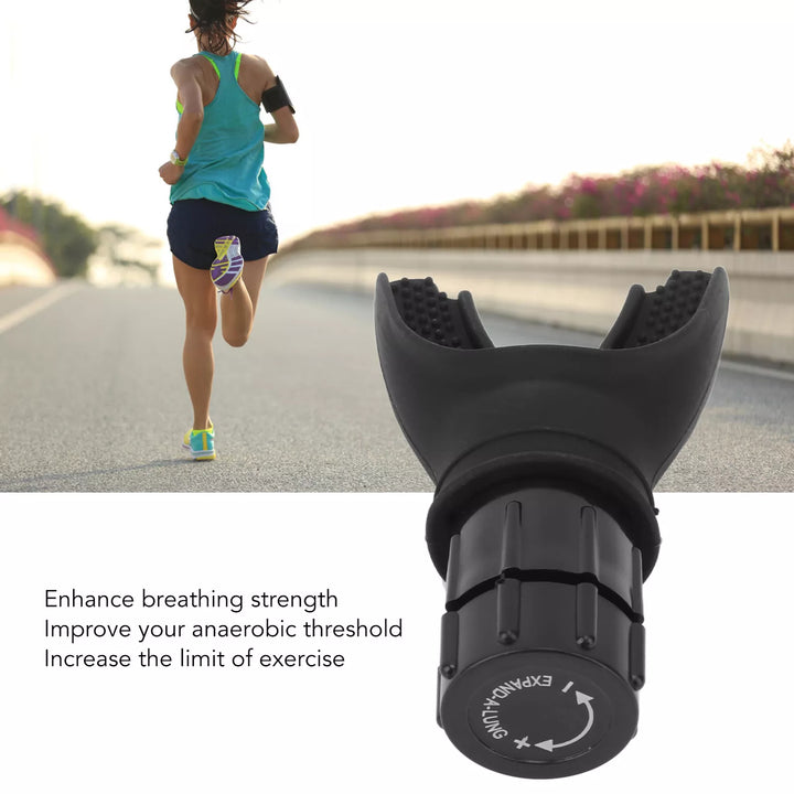 Praktisches Fitnesszubehör: Atemtrainer zur Stärkung der Atemmuskulatur und Förderung der Lungenfunktion.