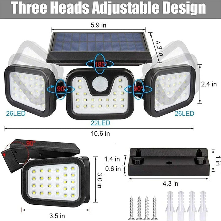 Schwarze Solar-Wandleuchte mit integriertem Bewegungssensor an der Hauswand, ideal für Außenbeleuchtung.
