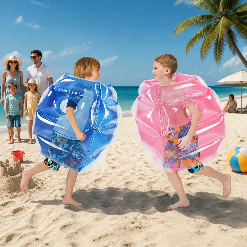 Aufblasbare Bumper Ball Anzüge für Kinder; toller Outdoor-Spaß im Garten, fördert Bewegung & Koordination beim Spielen.
