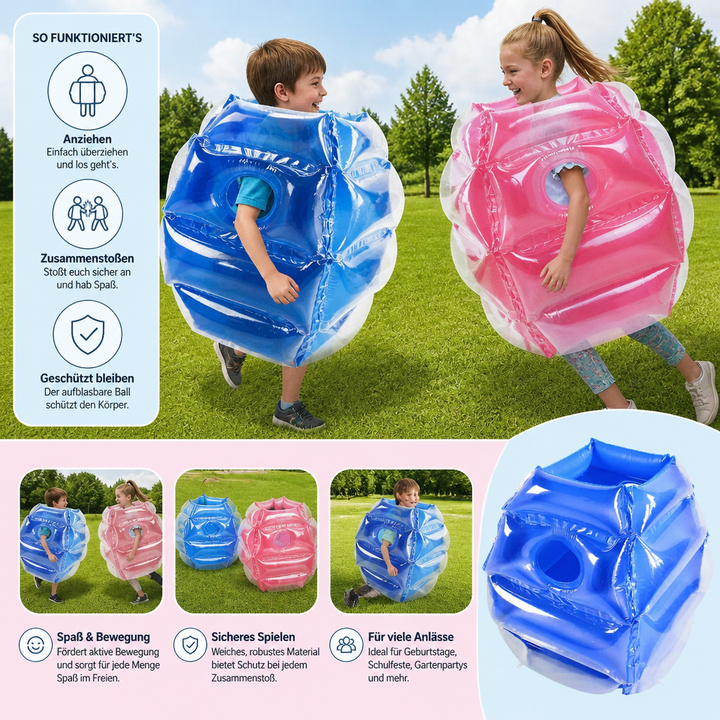 Robuste, aufblasbare Bumper Balls für sicheres Spiel der Kinder im Freien; fördert Aktivität und Outdoor-Spaß.