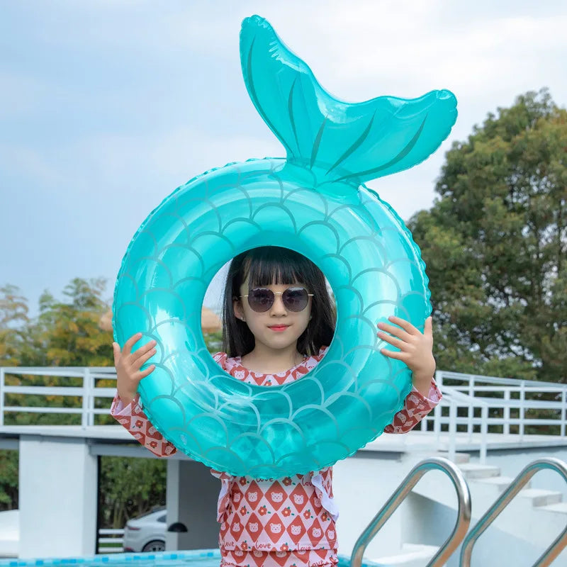 Großer Meerjungfrau Schwimmring aufblasbar für Erwachsene & Kinder. Ideal für Sommer, Pool & Meer mit Lehne.