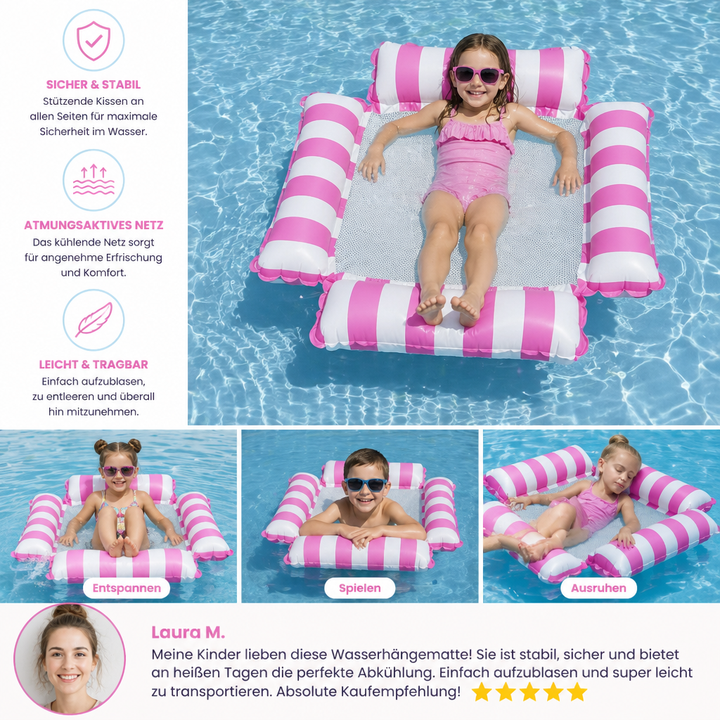 Aufblasbares Pool Battle Set mit zwei Reittieren und Lanzen für Kinder. Spannendes Aktivspiel im Wasser.