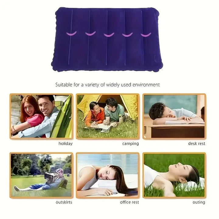 Unisex Luftkissen, perfekt für Camping, Flugreisen & Outdoor-Abenteuer, faltbar & bequem. Reisekomfort.