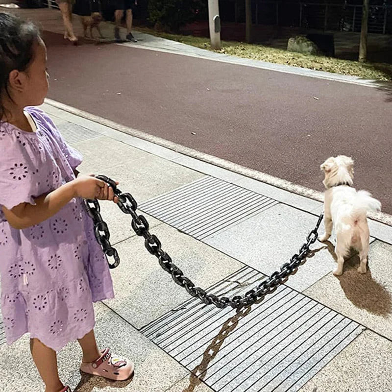 Modische Hundeleine mit Ketten-Look, stylisches und langlebiges Hundezubehör für jeden Tag.
