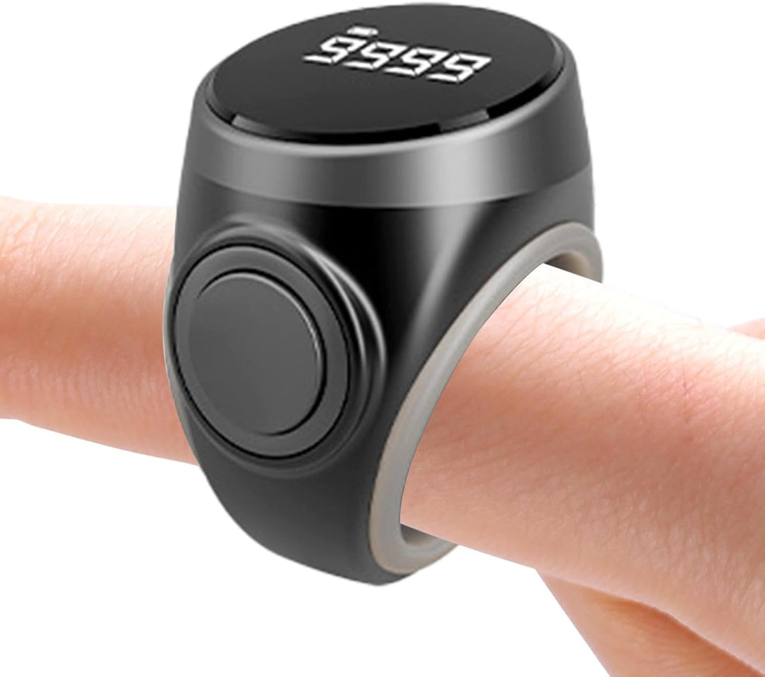 Digitaler Fingerzähler Ring (1+1 GRATIS), wiederaufladbar, zum Zählen bei Sport, Gebet & Inventur.