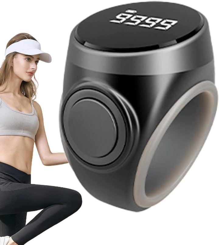 Moderner digitaler Fingerzähler Ring, schlankes Design, aufladbar, für Sport, Meditation & Inventur.