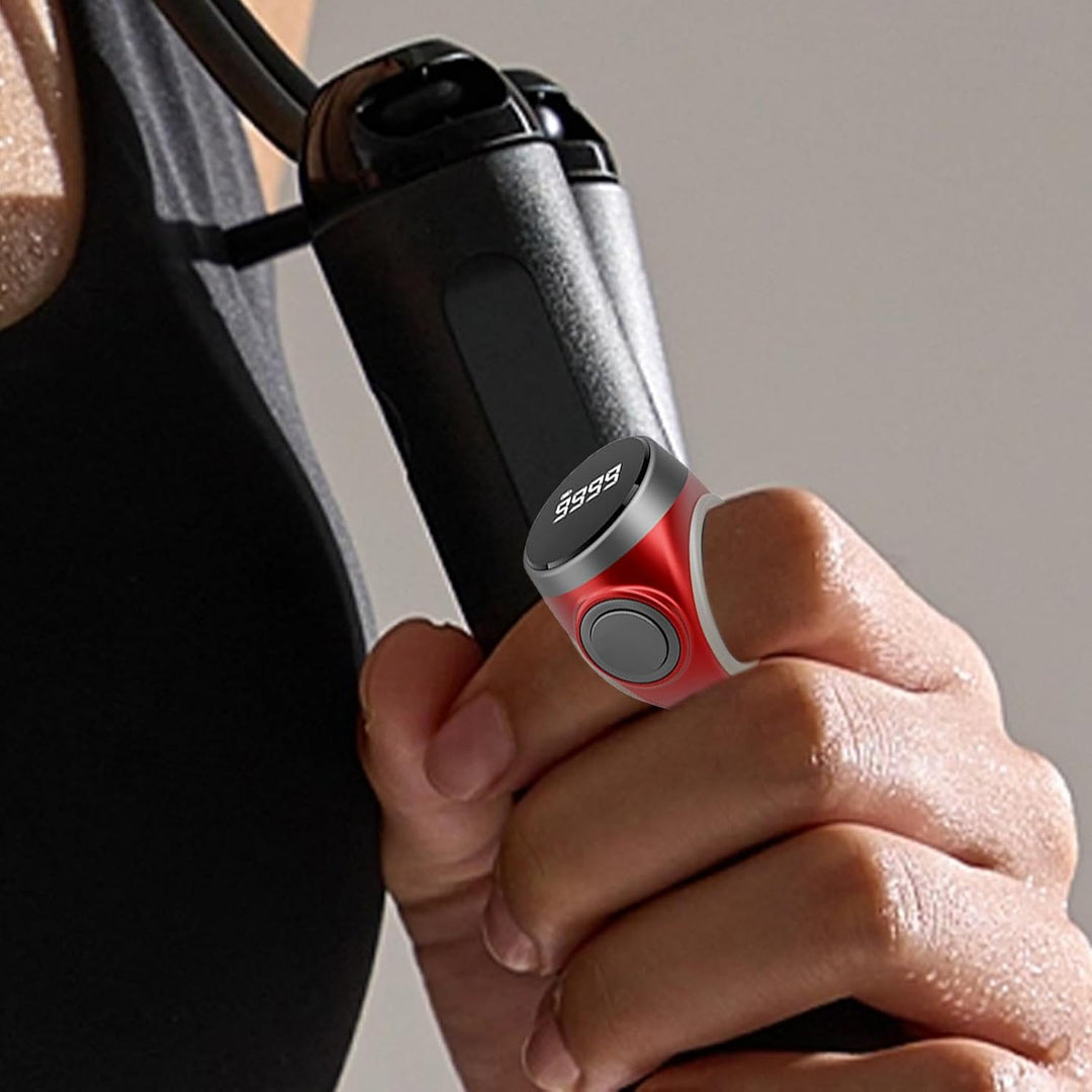 Ergonomischer Fingerzähler Ring mit LCD-Display, 4-stellig, tragbar für Sport, Gebet & Zählaufgaben.