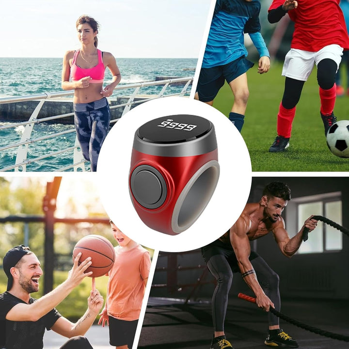 Tragbarer digitaler Fingerzähler Ring für Sport, Fitness & Zählaufgaben. Wiederaufladbar, kompakt & leicht.