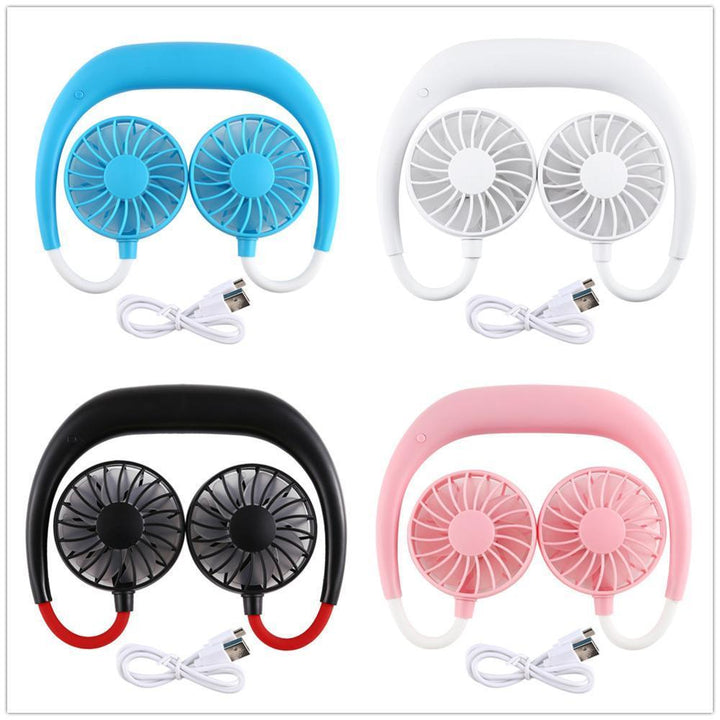 Aufladbarer USB Nackenventilator, freihändig, ideal für Outdoor & Sport. Kühlung für heiße Sommertage.