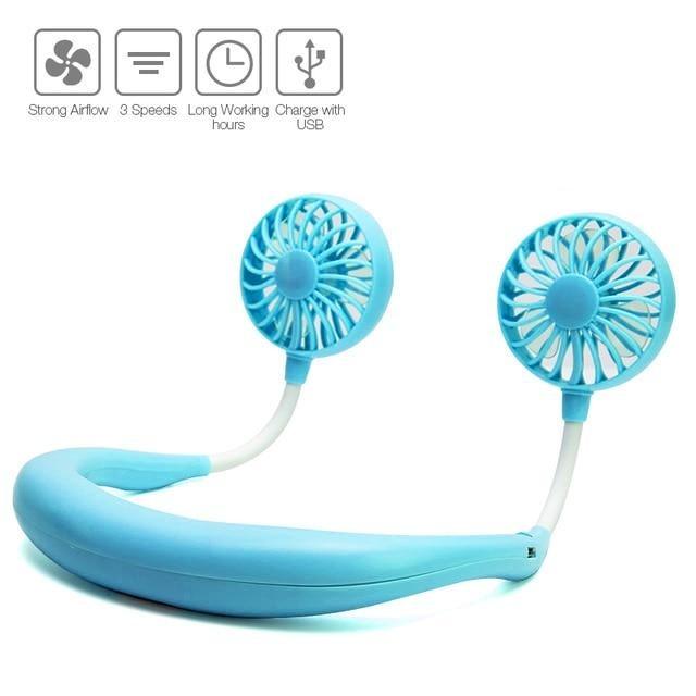 Leichter Nackenventilator, tragbar & flexibel. Idealer Begleiter gegen Hitze für Reisen, Sport & Büro.