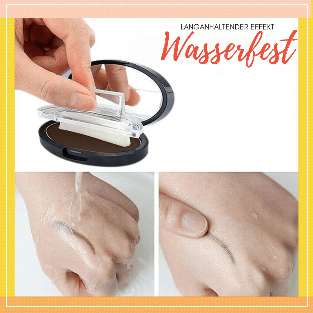 Augenbrauenstempel in verschiedenen Farbtönen; Kosmetik für definierte, wischfeste Augenbrauen.