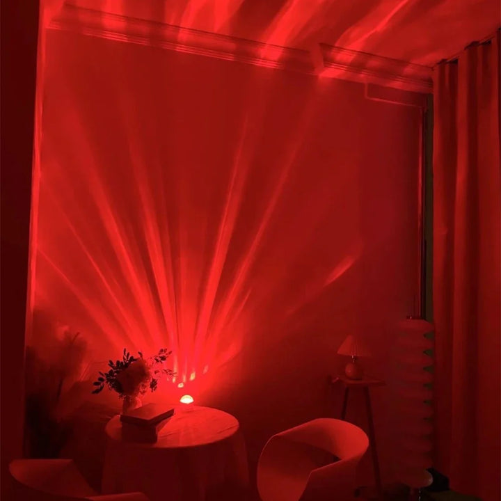 Polarlicht Projektor Lampe erzeugt beruhigende Aurora-Lichter für eine gemütliche Raumatmosphäre zur Entspannung.