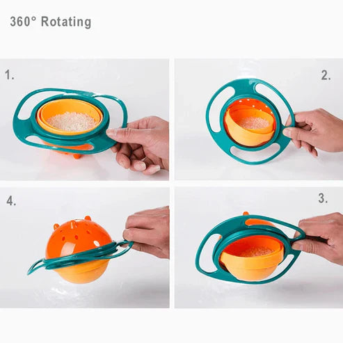 Innovative Babyschüssel, auslaufsicherer Rand, hilft Kindern beim Essenlernen ohne unnötiges Kleckern.