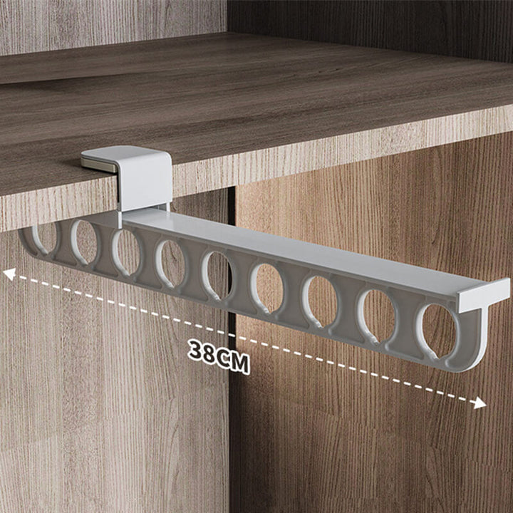 Modulares Schranksystem: ausziehbare Kleiderstange ohne Bohren, perfekt als Kleiderbügel Halter & Platzsparer.