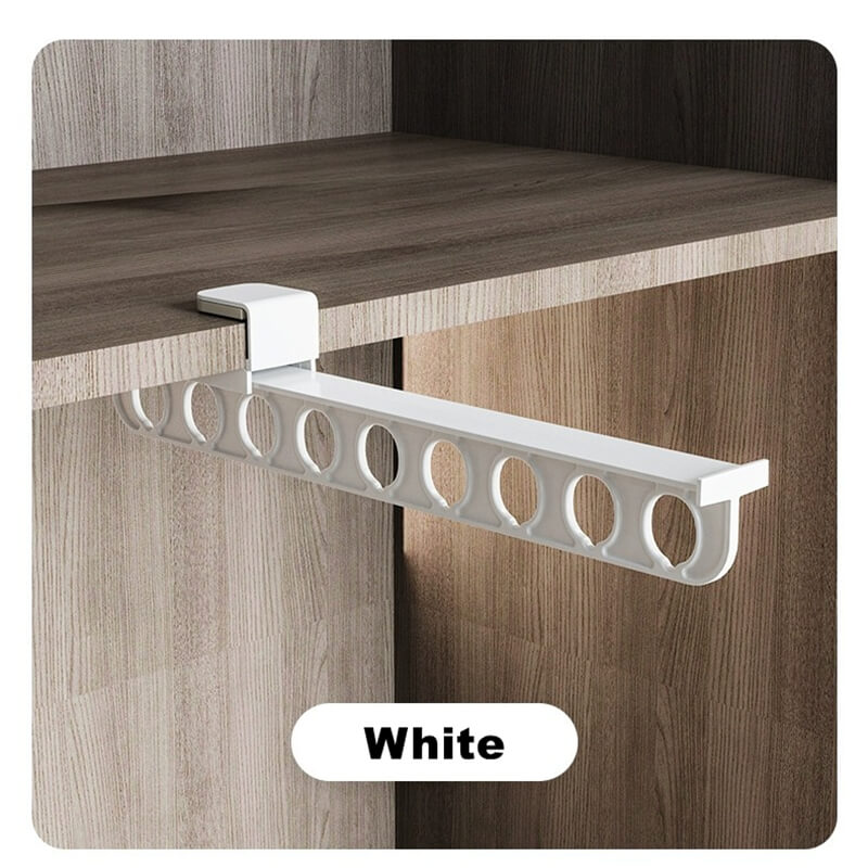 Ausziehbare Kleiderstange ohne Bohren; der ideale Schrank Organizer für sofortige Ordnung im Schranksystem.