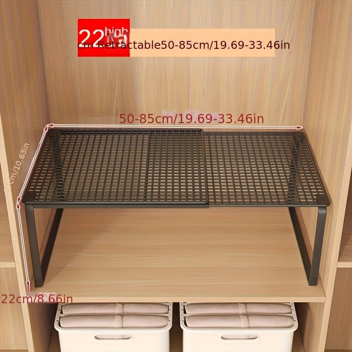 Eleganter Teleskop Regal-Einsatz für Home-Office, organisiert Büromaterial & schafft zusätzlichen Platz auf dem Schreibtisch.