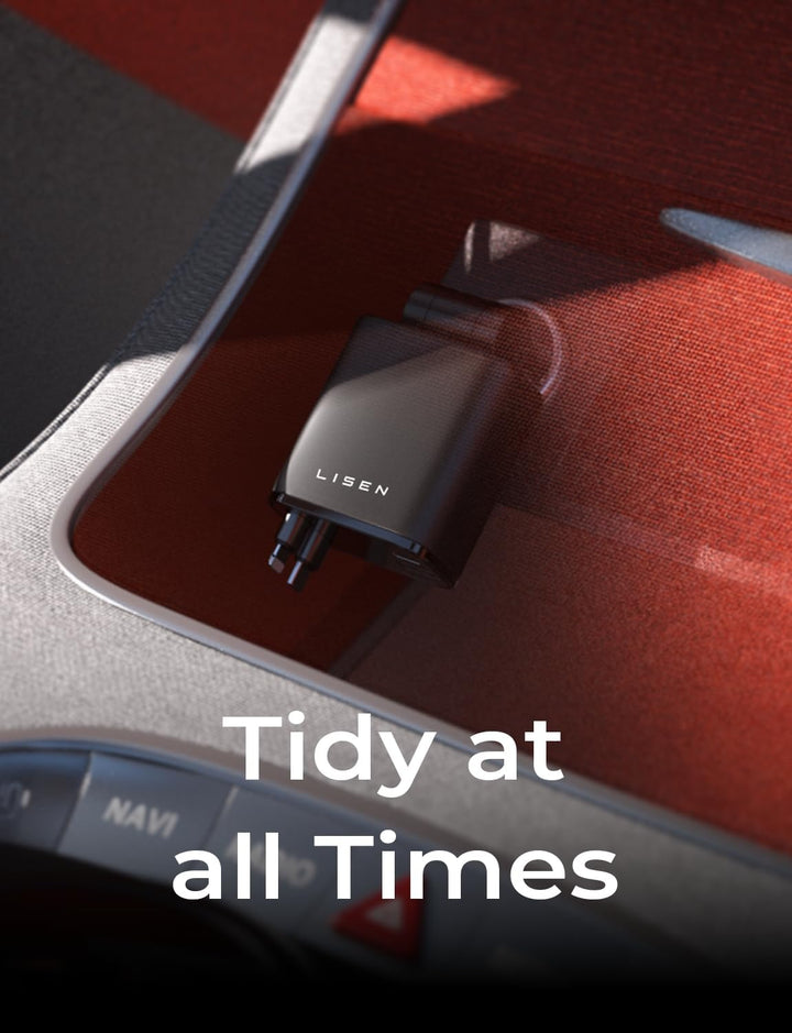 Optimales Kabelmanagement durch ausziehbares USB C Kabel am 69W Autoladegerät.
