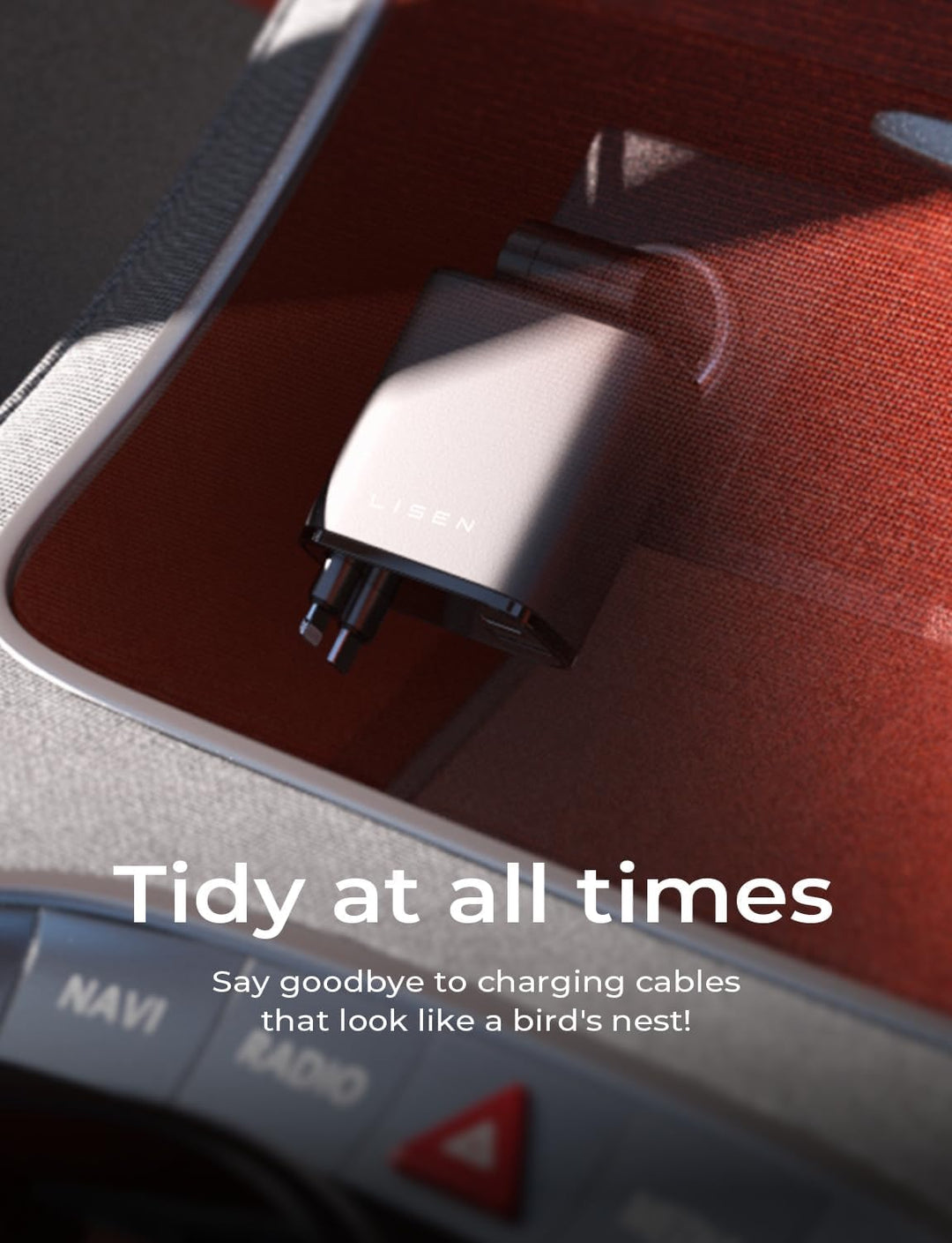 Ausziehbares 69W USB C Autoladegerät lädt Smartphone effizient während der Fahrt.