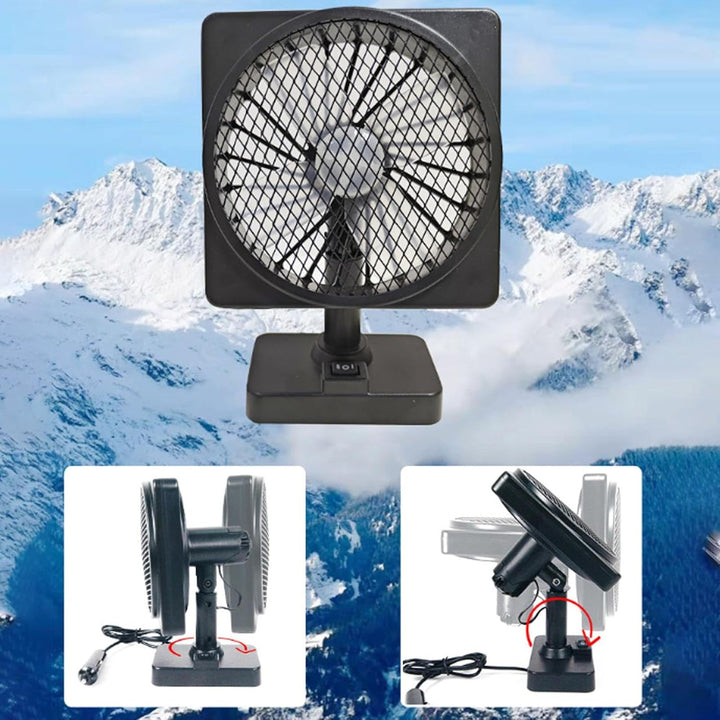 Flexibler 12V USB Autolüfter mit 360° Drehung, ideal für Kühlung im Sommer in Wohnmobil & LKW.
