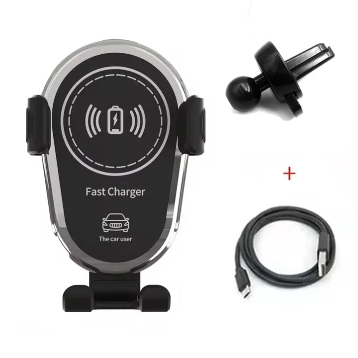 Auto Zubehör: 30W Qi Wireless Lade-Handyhalterung für Lüftungsschlitz. Kabelloses KFZ-Ladegerät.