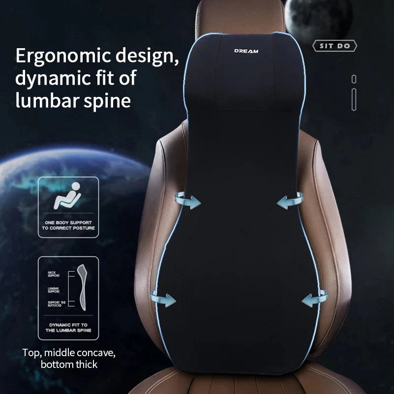 Ergonomische Nackenstütze aus Memory Foam für Auto & Bürostuhl, reduziert Nackenschmerzen beim Pendeln.