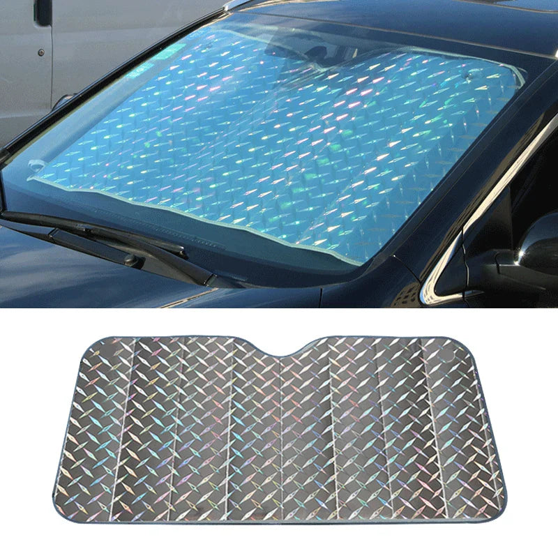 Universelle Auto-Sonnenblende mit UV-Schutz & Hitzeschutz speziell für die Frontscheibe, verhindert Aufheizung des Fahrzeugs.