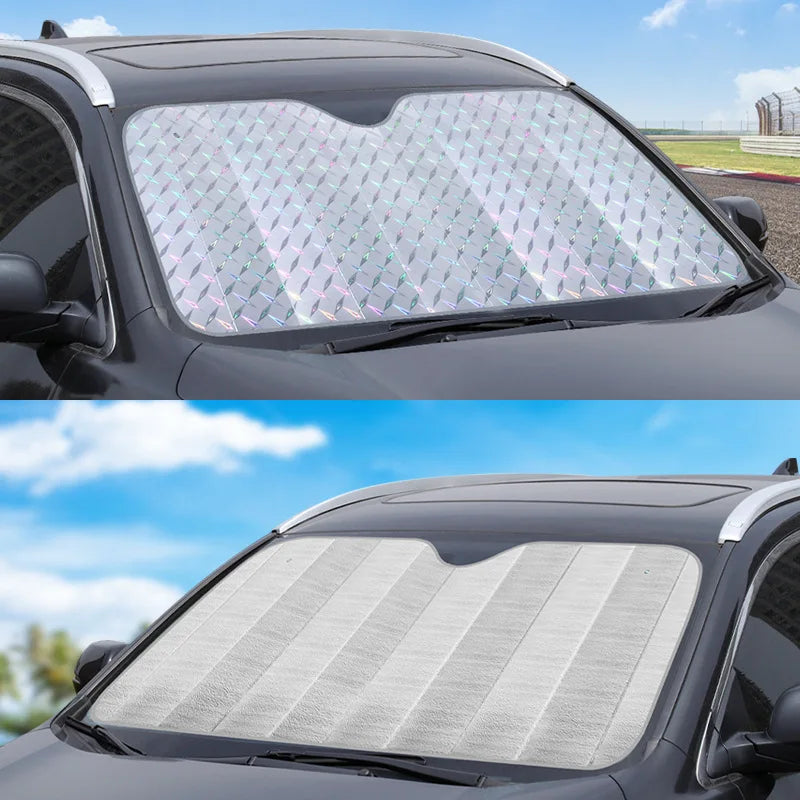 Effektiver UV- & Hitzeschutz für Autoscheiben. Diese Sonnenblende aus Alufolie schützt den Innenraum vor Ausbleichen.