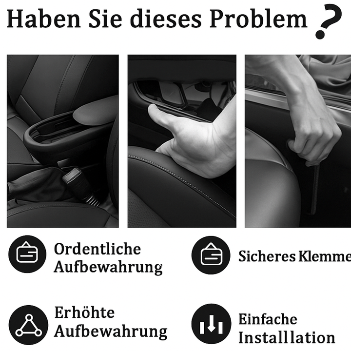 Schlanker AutoGapFix Sitzspalt-Organizer aus PU-Leder, maximiert Stauraum ohne Platzverlust im Auto.