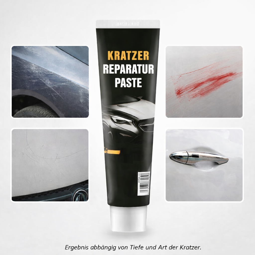 Autokratzerentfernung leicht gemacht. Die Kratzerpaste sorgt für eine schnelle Lackreparatur und neuen Autoglanz.
