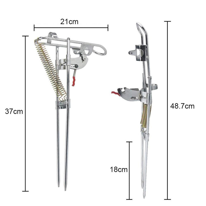 Automatischer Angelrutenhalter, klappbar und portabel, perfekt für Angel-Ausflüge im Outdoor-Bereich.
