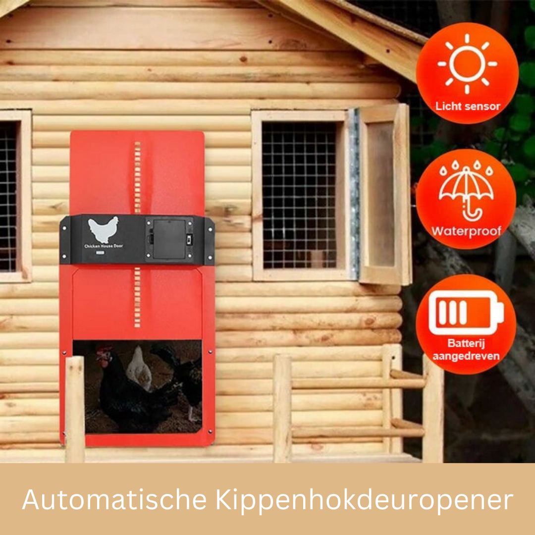 Wetterfeste automatische Hühnertür mit Lichtsensor bietet Komfort und Tierschutz für Ihre Hühner im Stall.