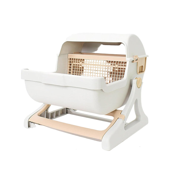 Geruchlose automatische Katzentoilette mit fortschrittlicher Belüftung. Frische Luft für Katze & Zuhause.