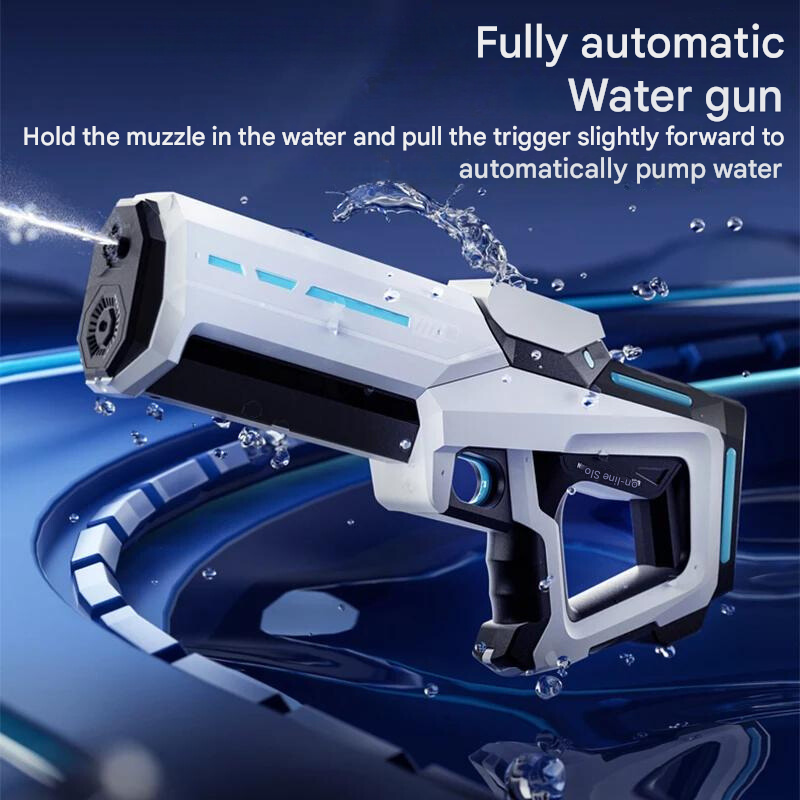 Leistungsstarke automatische Wasserpistole für Kinder mit 1L Tank, 10m Reichweite, ideal für Outdoor-Spiele.