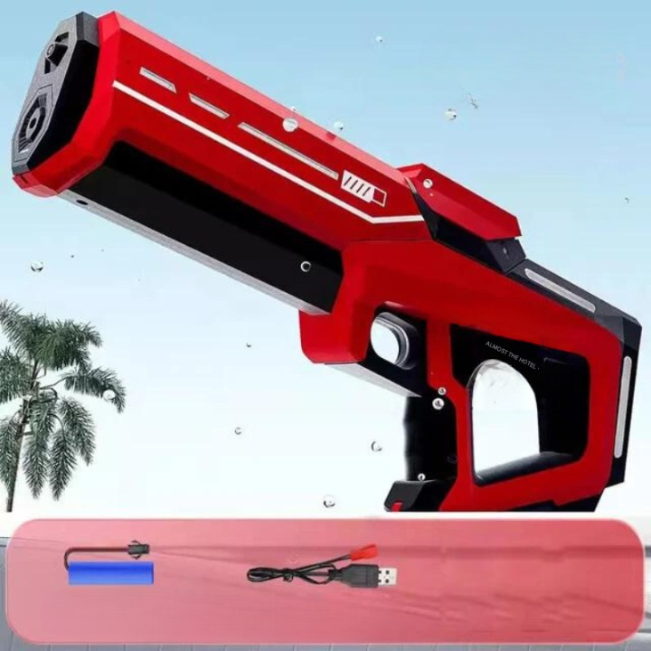 Ergonomische automatische Wasserpistole für Kinder; großer 1L Tank garantiert langen Wasserspaß im Sommer.