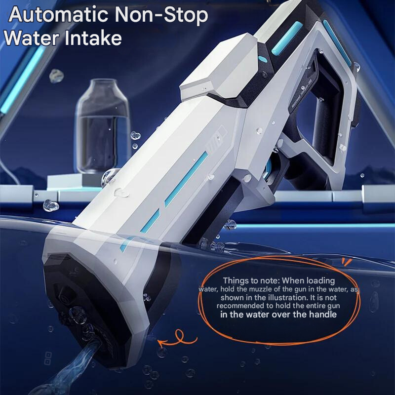 Die automatische Wasserpistole mit 10m Reichweite und 1L Tank ist das ideale Sommerspielzeug für Kinder.
