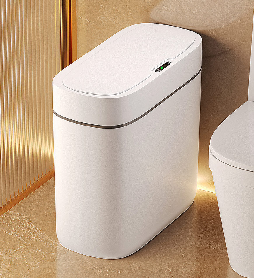 Automatischer 12L Sensor-Mülleimer, schlankes Design, wasserdicht, ideal für Küche und Bad.